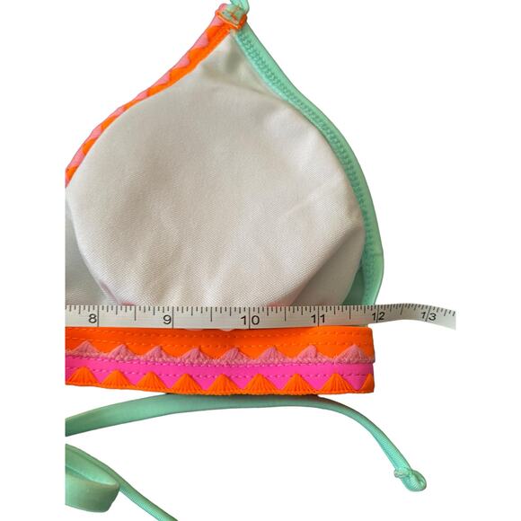 Bikini Women's Swimwear 2pc Size Small Mint Green & Coral - Picture 8 of 16
